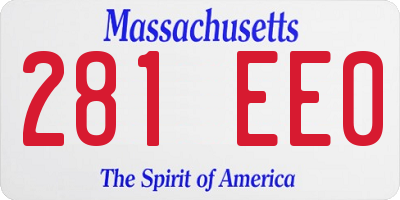 MA license plate 281EE0