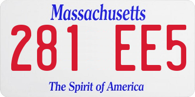 MA license plate 281EE5