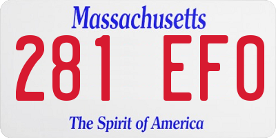MA license plate 281EF0