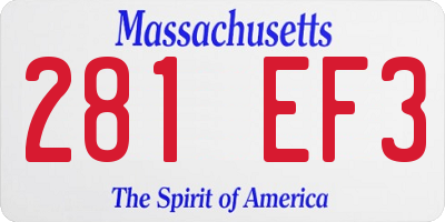 MA license plate 281EF3