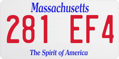 MA license plate 281EF4