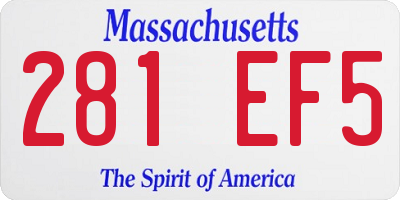 MA license plate 281EF5