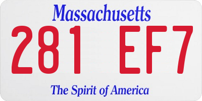 MA license plate 281EF7