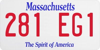 MA license plate 281EG1