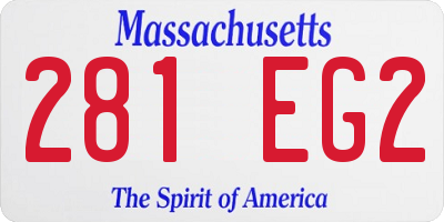 MA license plate 281EG2