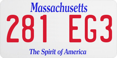 MA license plate 281EG3