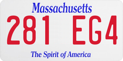 MA license plate 281EG4