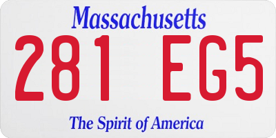 MA license plate 281EG5
