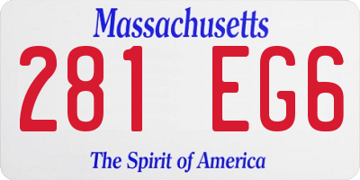 MA license plate 281EG6