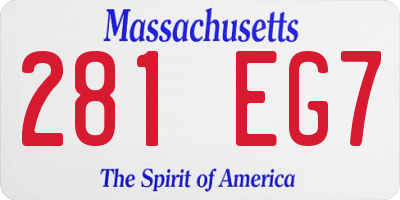 MA license plate 281EG7
