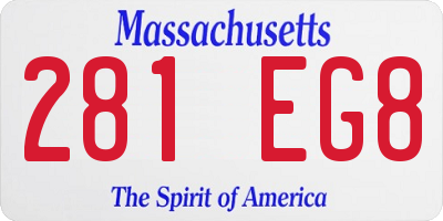 MA license plate 281EG8