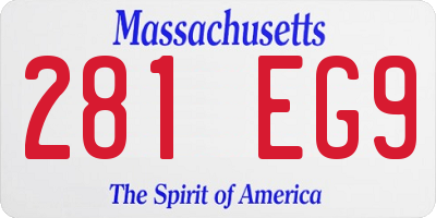 MA license plate 281EG9