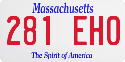 MA license plate 281EH0