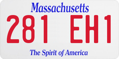 MA license plate 281EH1
