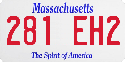 MA license plate 281EH2
