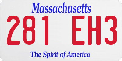 MA license plate 281EH3