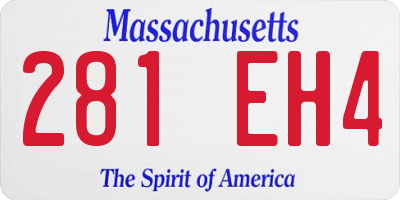 MA license plate 281EH4