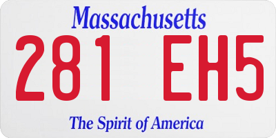 MA license plate 281EH5