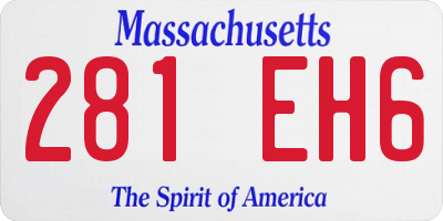 MA license plate 281EH6