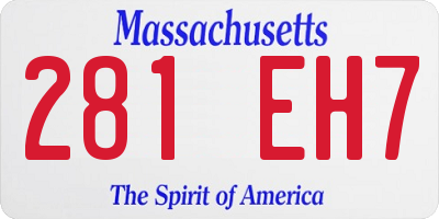 MA license plate 281EH7