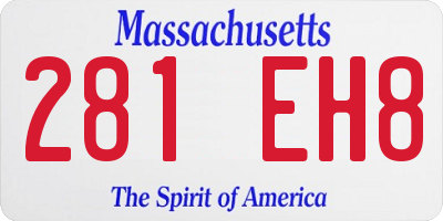 MA license plate 281EH8
