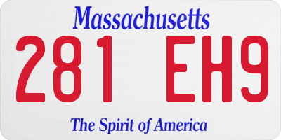 MA license plate 281EH9