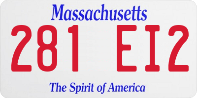 MA license plate 281EI2