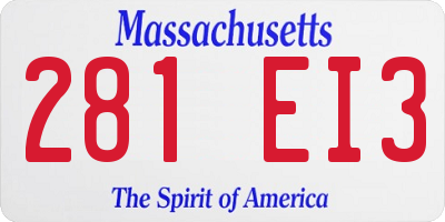 MA license plate 281EI3