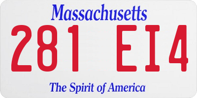 MA license plate 281EI4