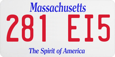 MA license plate 281EI5