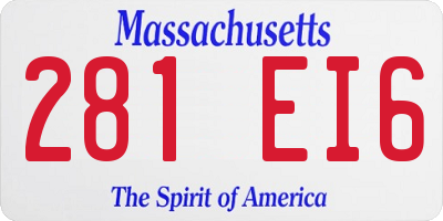 MA license plate 281EI6