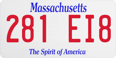 MA license plate 281EI8