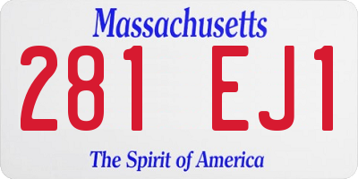 MA license plate 281EJ1