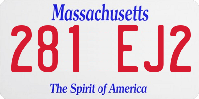MA license plate 281EJ2