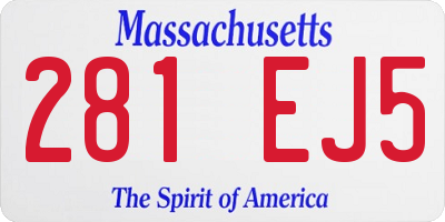 MA license plate 281EJ5
