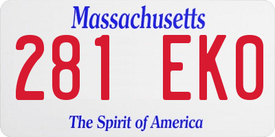 MA license plate 281EK0