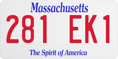 MA license plate 281EK1