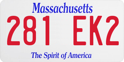MA license plate 281EK2