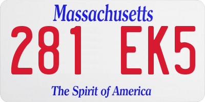 MA license plate 281EK5
