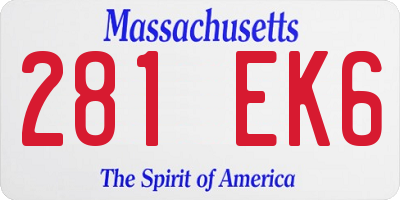MA license plate 281EK6
