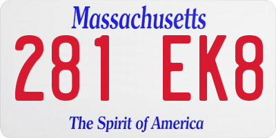 MA license plate 281EK8