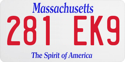 MA license plate 281EK9