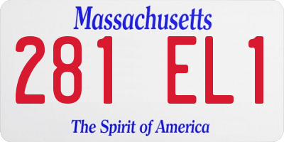 MA license plate 281EL1