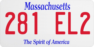 MA license plate 281EL2