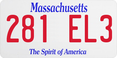 MA license plate 281EL3
