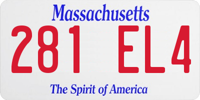 MA license plate 281EL4