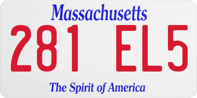 MA license plate 281EL5