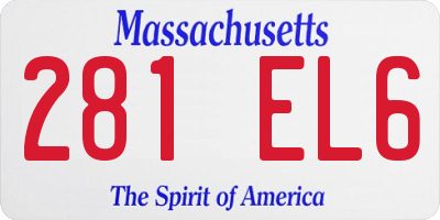 MA license plate 281EL6