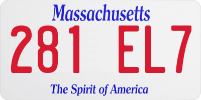 MA license plate 281EL7