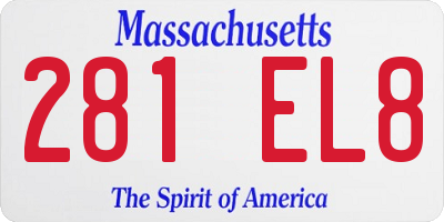 MA license plate 281EL8